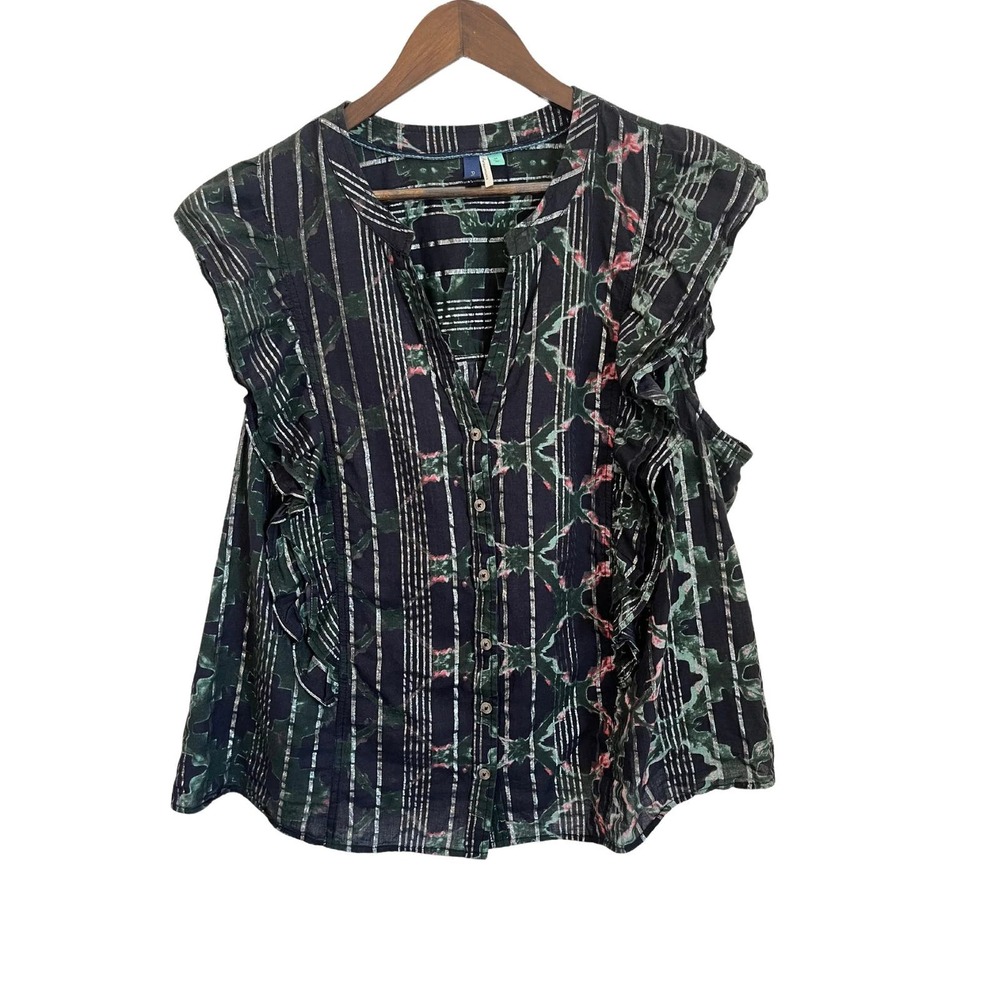 Pilcro Floral Ruffle Button Down - Size 3X